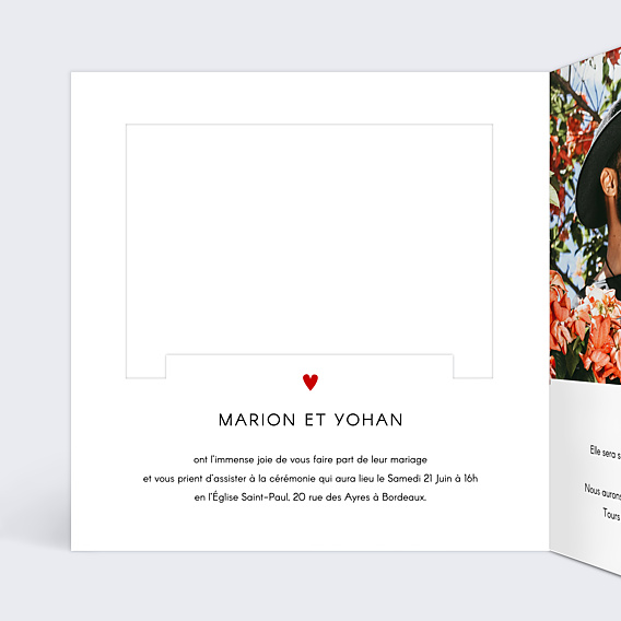 Faire-part Mariage Découpe Love Letter