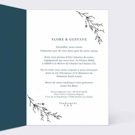 Faire-part Mariage Idylle