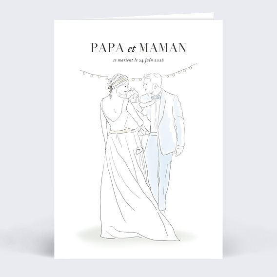 Faire-part Mariage Famille Fusionnelle