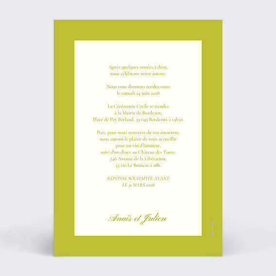 Faire-part Mariage Amour lumineux