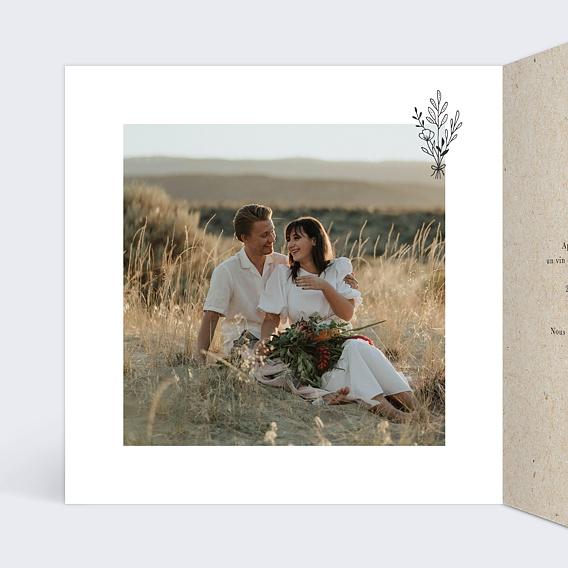 Faire part mariage Voiture Vintage Intérieur Gauche