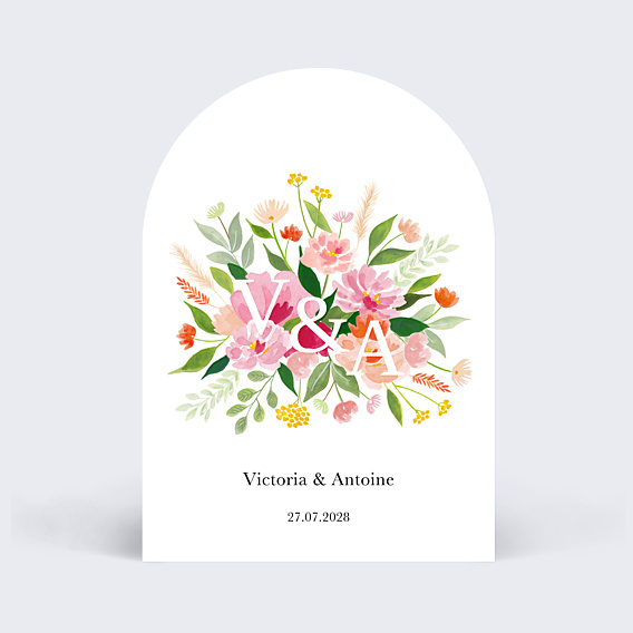 Faire-part Mariage Bouquet Champêtre Aquarelle