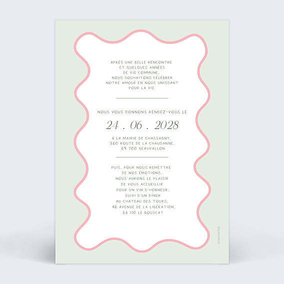 Faire-part Mariage Ondulation