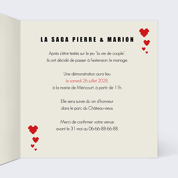 Faire-part Mariage Geek