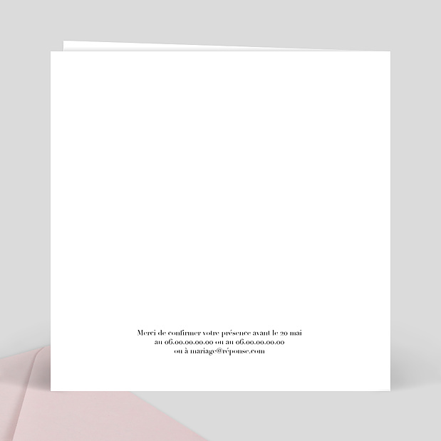 Faire-part Mariage Minimal Verso
