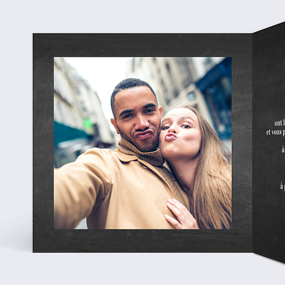 Faire-part Mariage Photomaton Ardoise