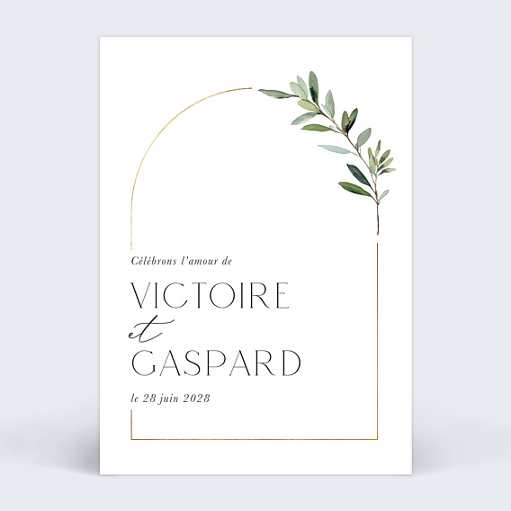 Faire part mariage Arche végétal chic