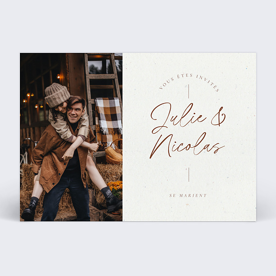 Faire part mariage Courbé Recto