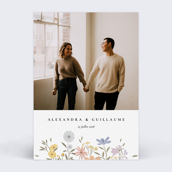Faire part mariage Idylle Bucolique avec Photo