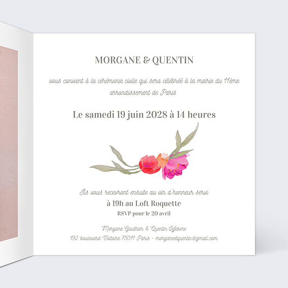Faire-part Mariage Ronde de Fleurs