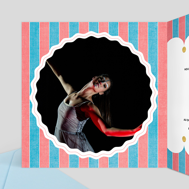 Faire-part de Mariage Cirque Intérieur Gauche