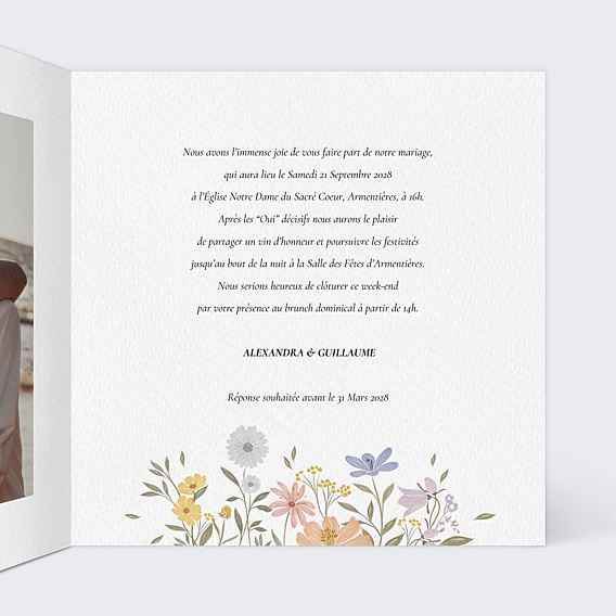 Faire-part Mariage Idylle Bucolique