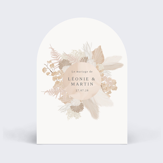 Faire part mariage Couronne Bohème Rosé