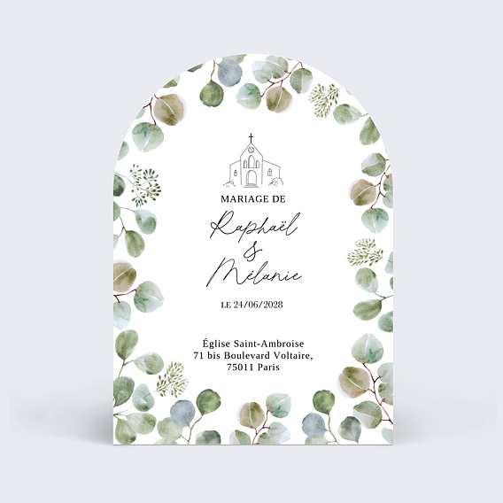 Faire part mariage Euclayptus Verdoyant