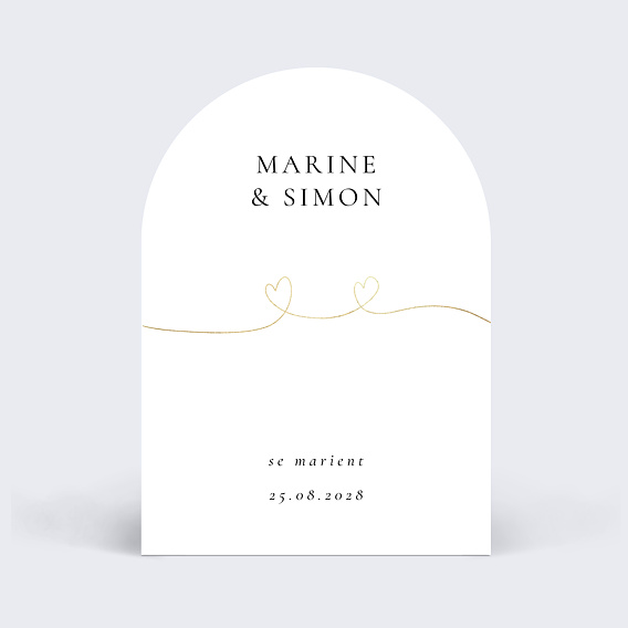 Faire part mariage Ligne du coeur