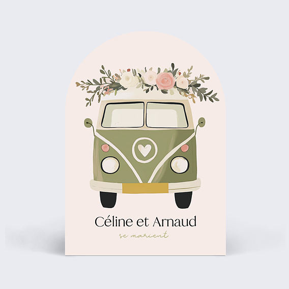 Faire part mariage Van des mariés