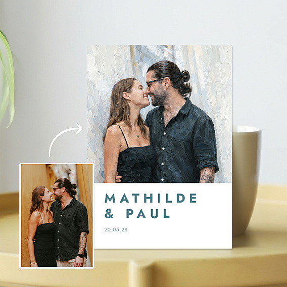 Faire-part Mariage Portrait en peinture à l’huile