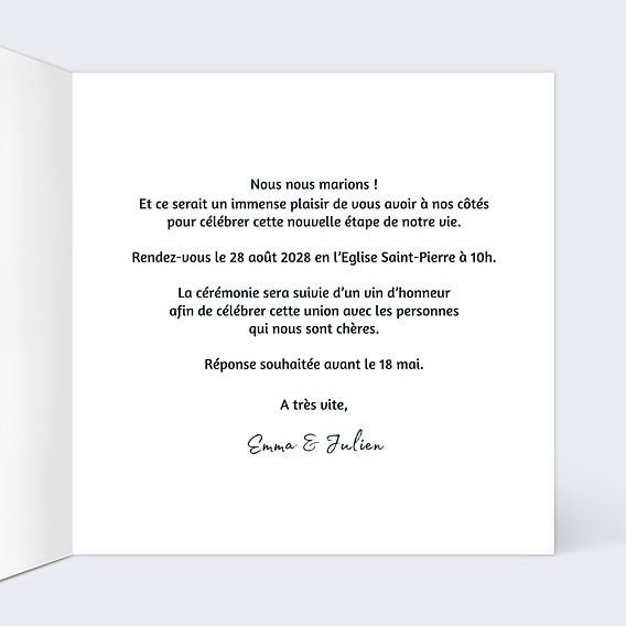 Faire-part Mariage Bulle