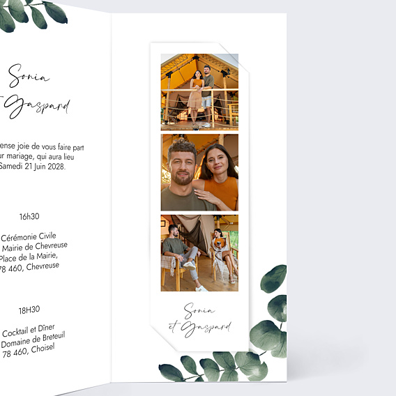 Faire-part Mariage Branche d'Eucalyptus