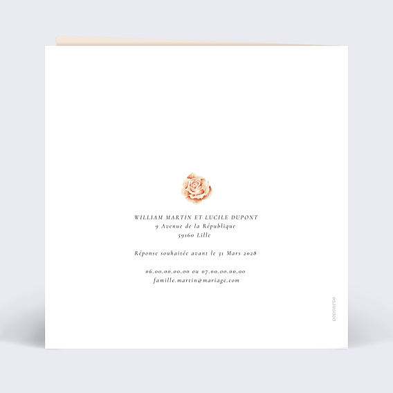 Faire part mariage Arche Bohème Verso