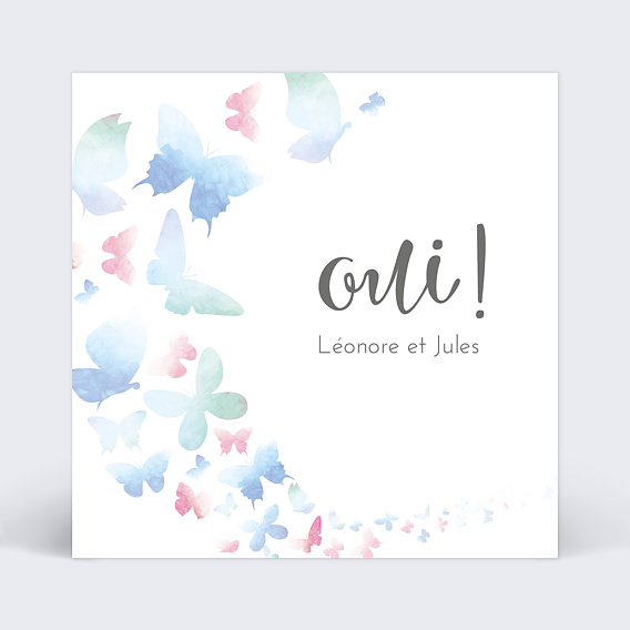 Faire part mariage Papillons