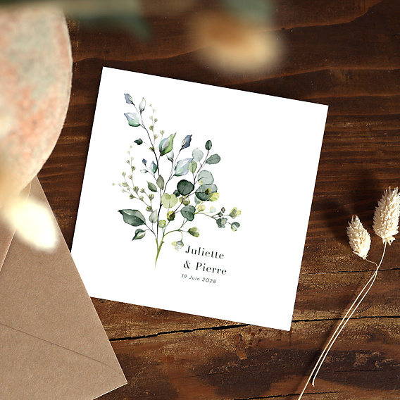 Faire part mariage Herbarium Après 3