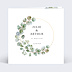 Faire part mariage Couronne Ocre Eucalyptus