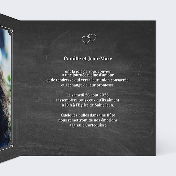 Faire-part Mariage Pastille Ardoise