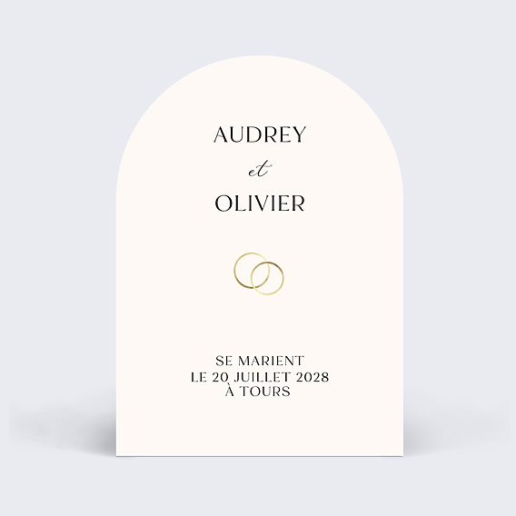 Faire part mariage Alliances Minimaliste