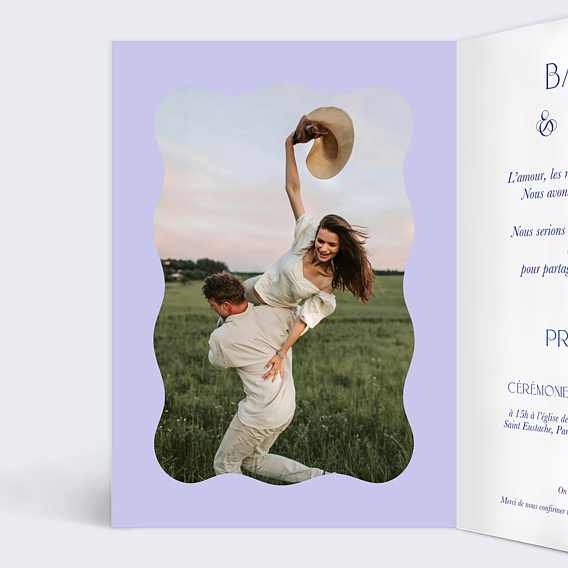 Faire part mariage Wavy Chic Intérieur Gauche