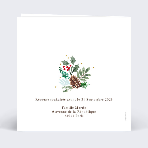 Faire-part Mariage Jardin de Noël
