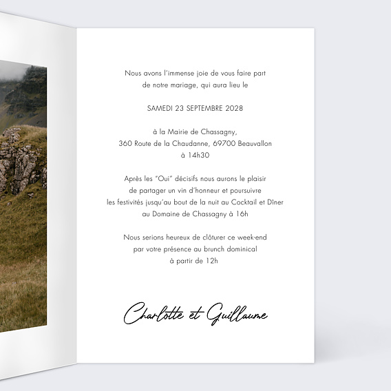 Faire part mariage Mariage Icônes Intérieur Droit