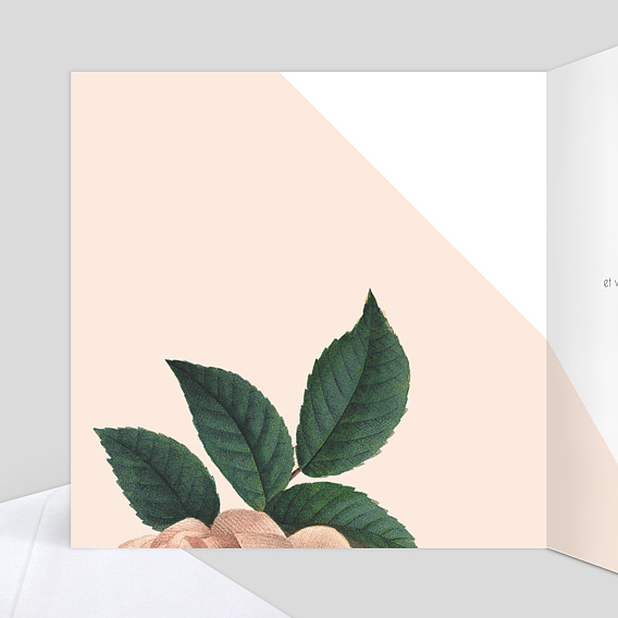 Faire part mariage Délicate Intérieur Gauche