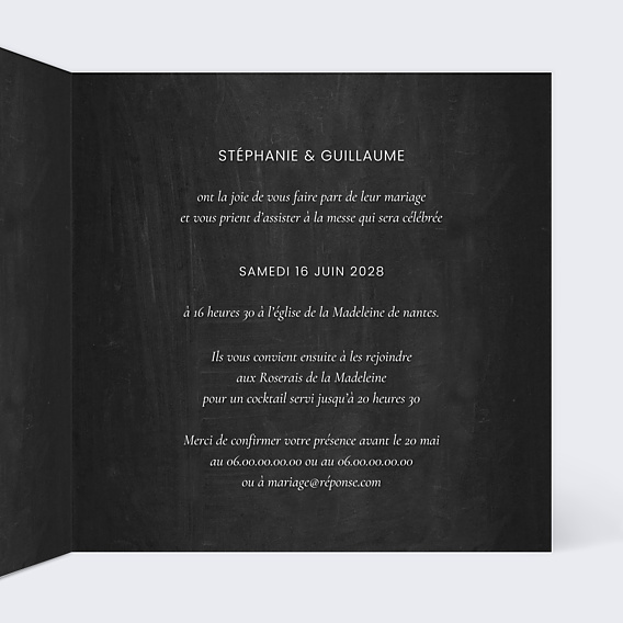 Faire-part Mariage Ardoise Multi-photos