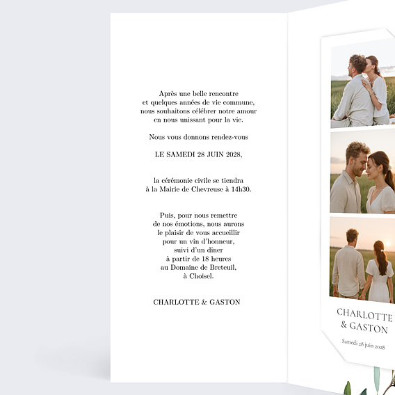 Faire-part Mariage Aquarelle Végétale