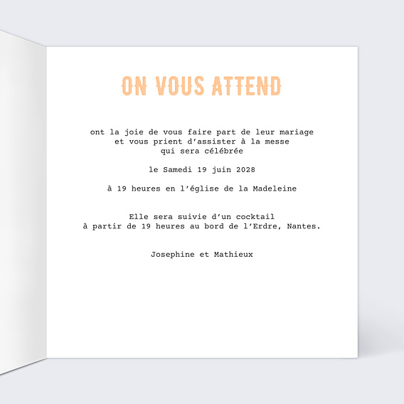 Faire-part Mariage Pastel