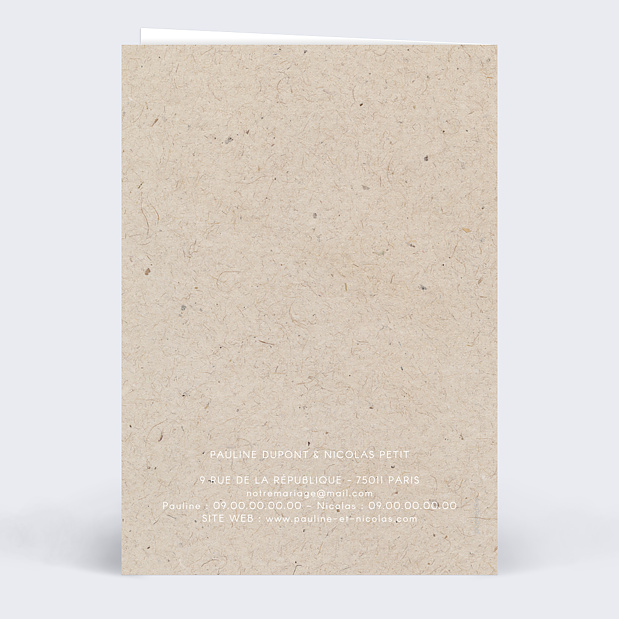 Faire-Part Mariage Jolie Typo Verso