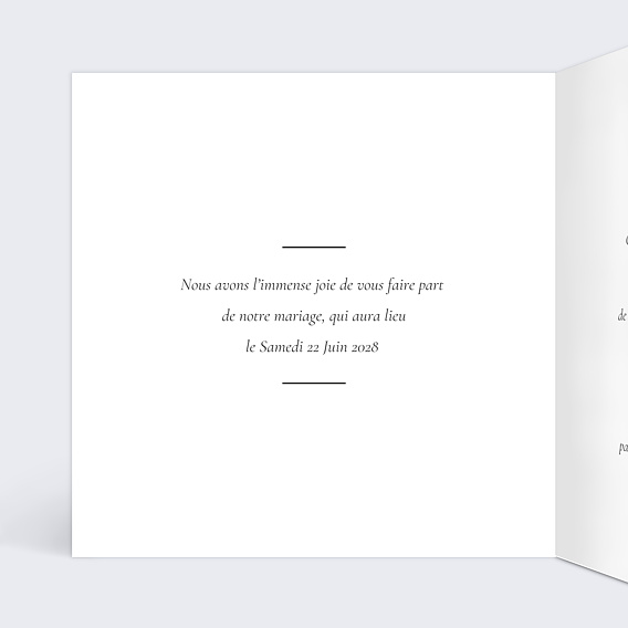 Faire part mariage Couronne de Dentelle Intérieur Gauche