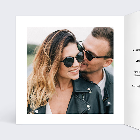 Faire part mariage Couple Rock Intérieur Gauche