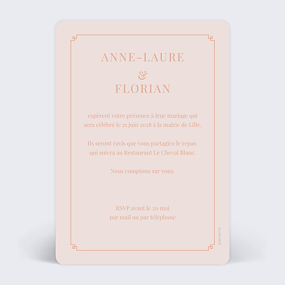 Faire-part Mariage Style Années 20