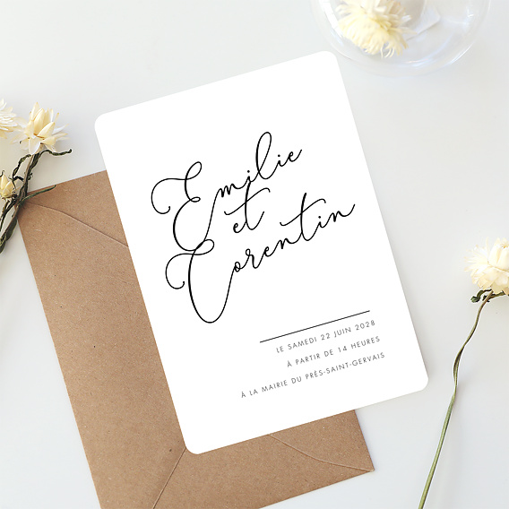 Faire part mariage Jeu Typographique Après 4