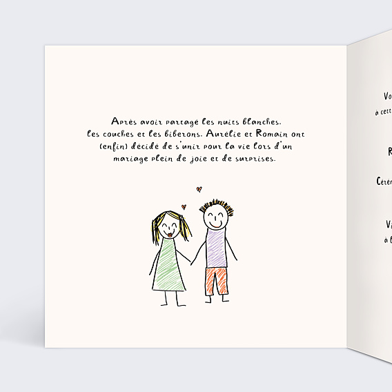 Faire-part Mariage Dessin Papa et Maman