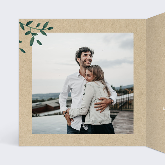 Faire part mariage Ombrage Intérieur Gauche