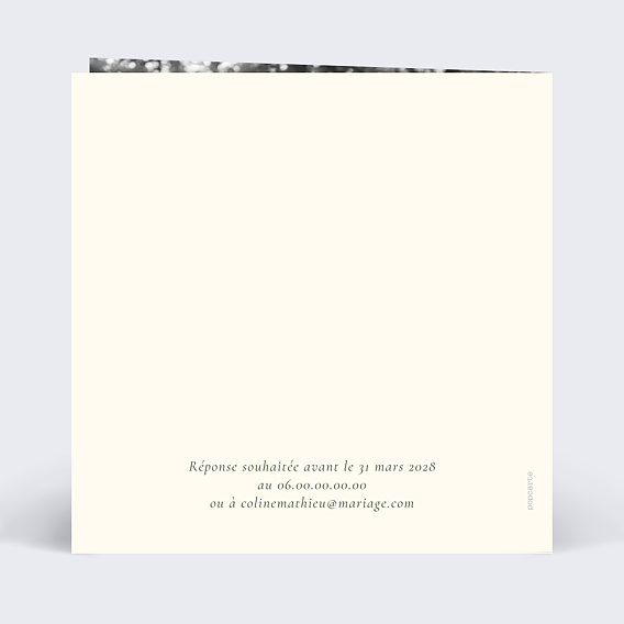 Faire part mariage Feuilles d’Automne Verso