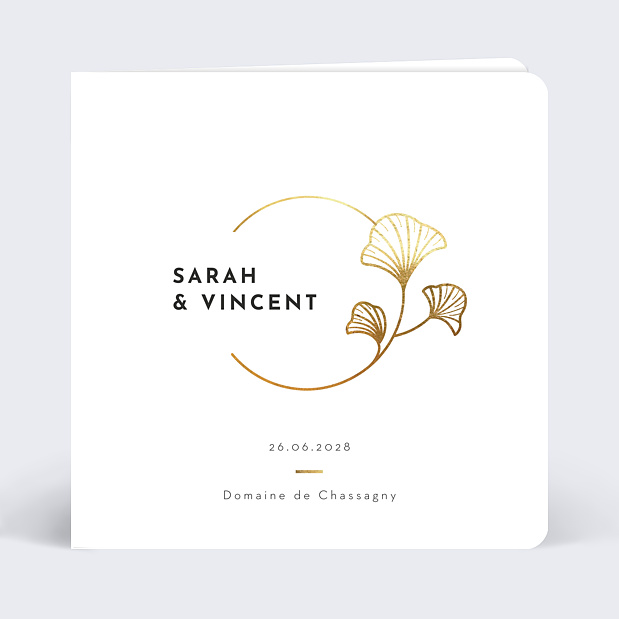 Faire-part Mariage Tampon Ginkgo