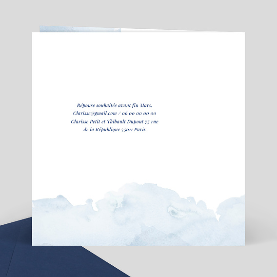 Faire part mariage Découpe Ecume Verso
