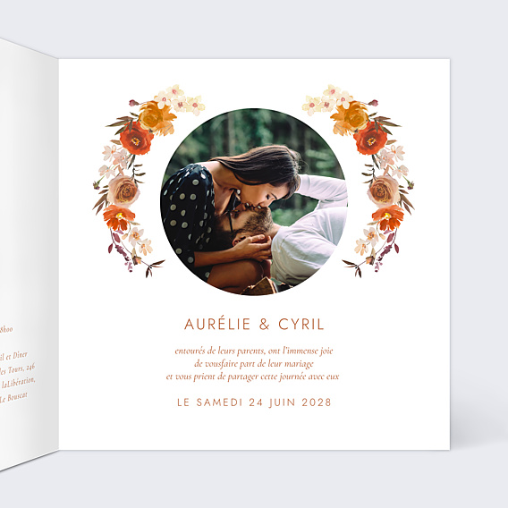 Faire-part Mariage Découpe Bouquet Parfumé