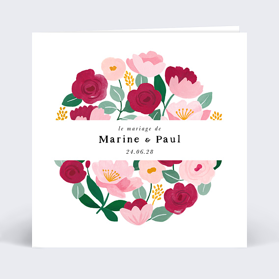 Faire-part Mariage Ronde Romantique