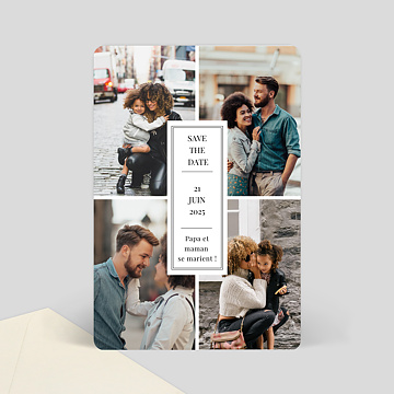 Faire-Part de Mariage Virtuel Étiquette Verticale