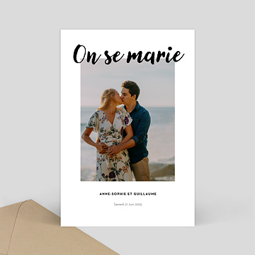 Faire-Part de Mariage Virtuel Grand Cadre Blanc